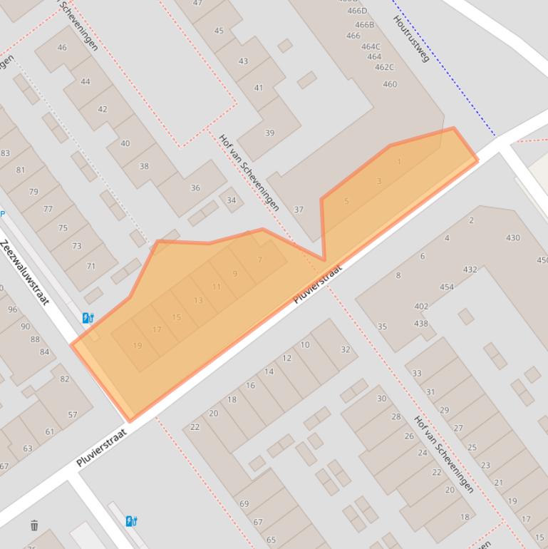 Kaart van postcodegebied 2583GC.