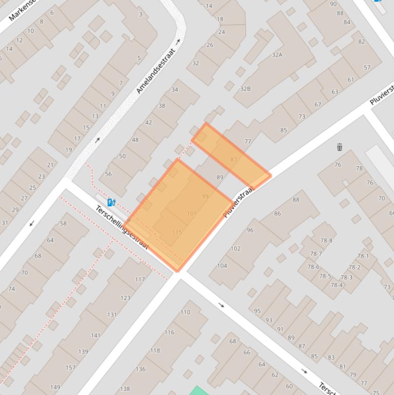 Kaart van postcodegebied 2583GE.