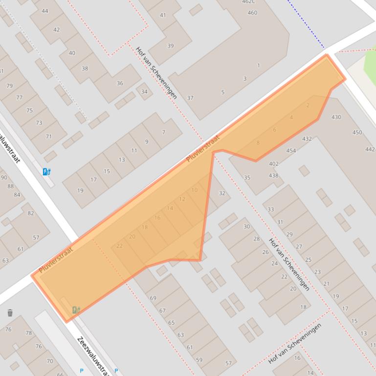 Kaart van postcodegebied 2583GG.