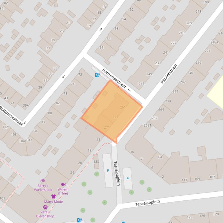 Kaart van postcodegebied 2583GR.