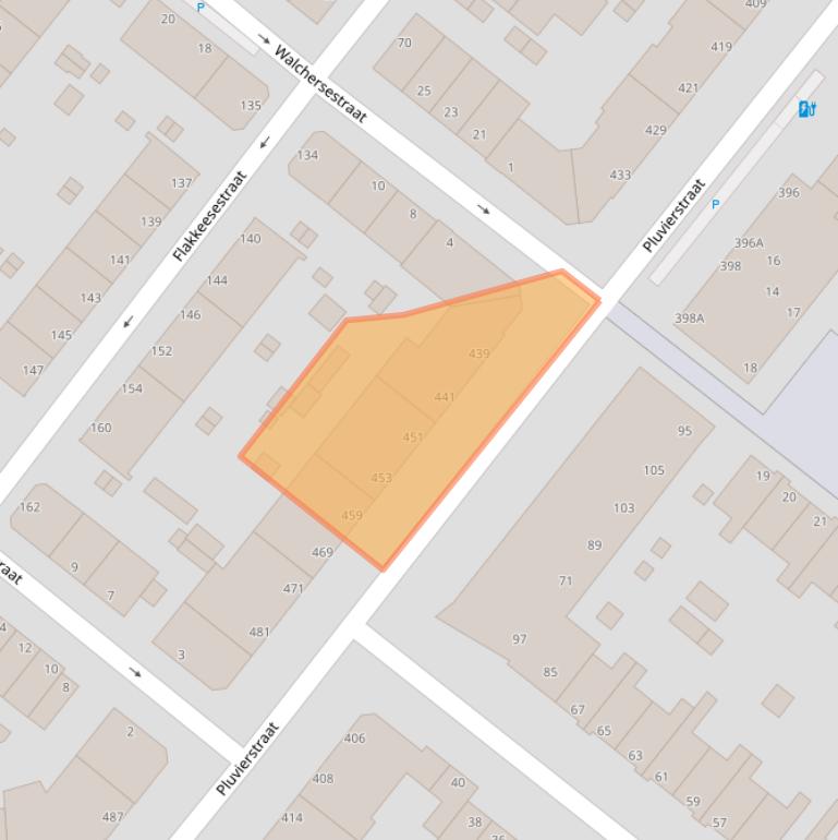 Kaart van postcodegebied 2583GX.