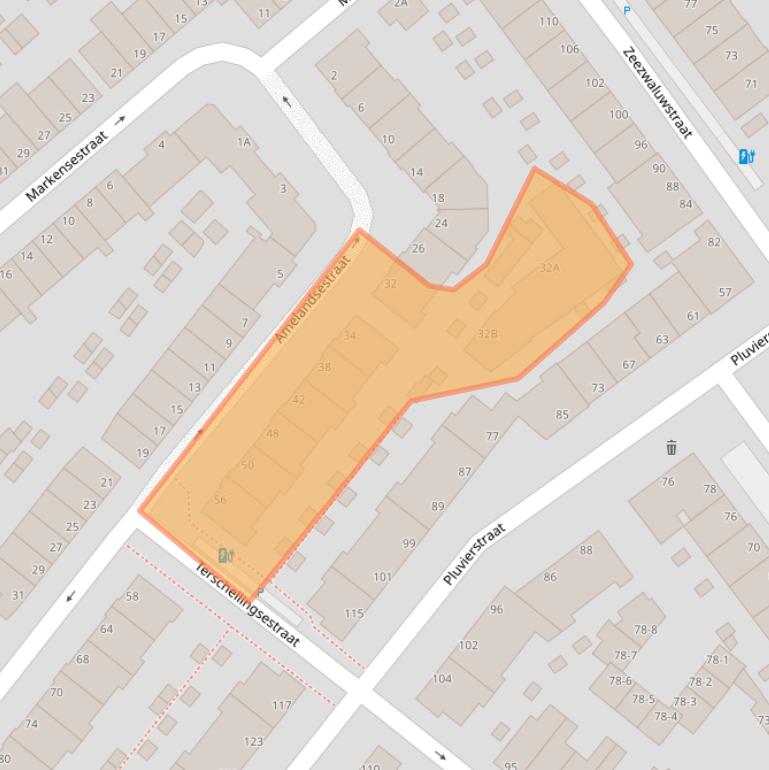 Kaart van postcodegebied 2583HC.