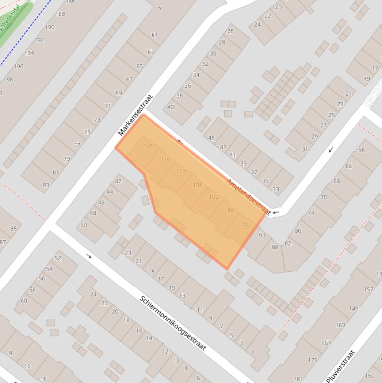 Kaart van postcodegebied 2583HE.