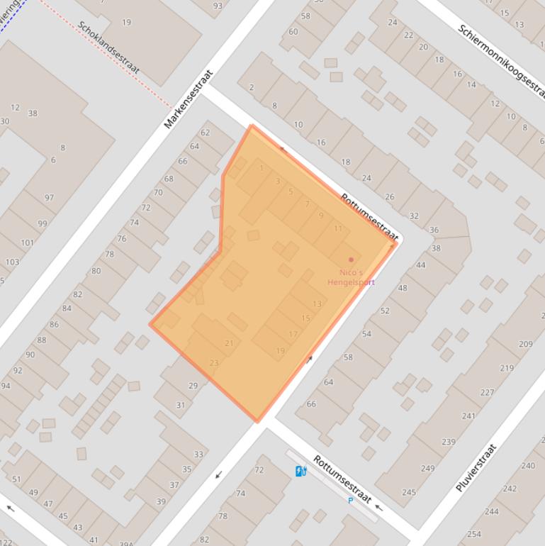 Kaart van postcodegebied 2583HG.