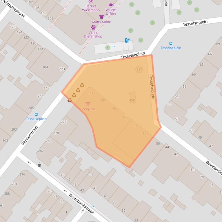 Kaart van postcodegebied 2583HR.