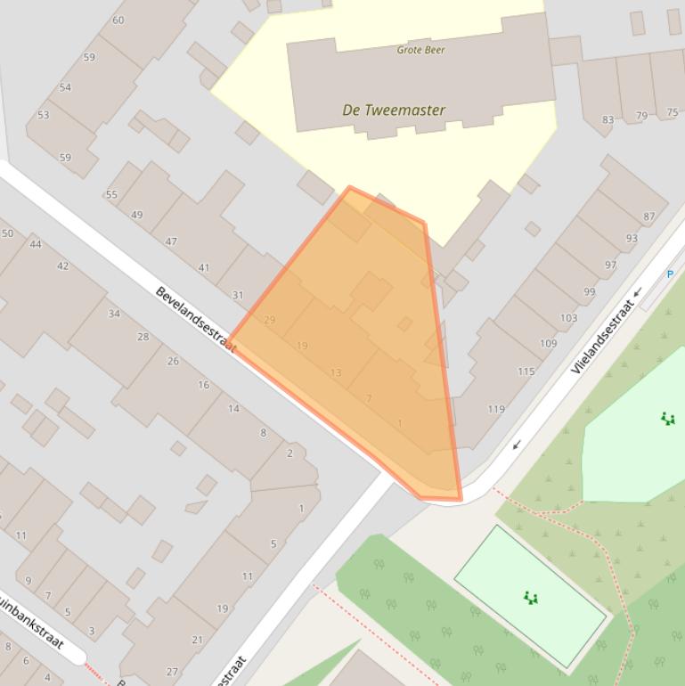 Kaart van postcodegebied 2583HT.