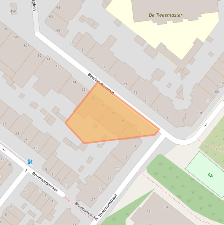 Kaart van postcodegebied 2583HX.