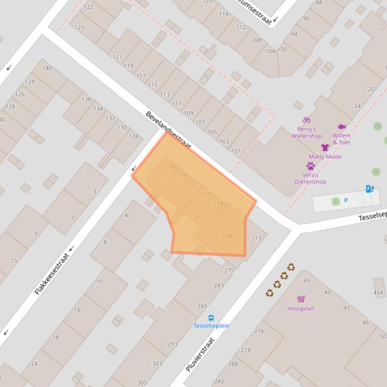 Kaart van postcodegebied 2583JA.