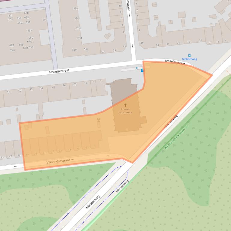 Kaart van postcodegebied 2583JC.