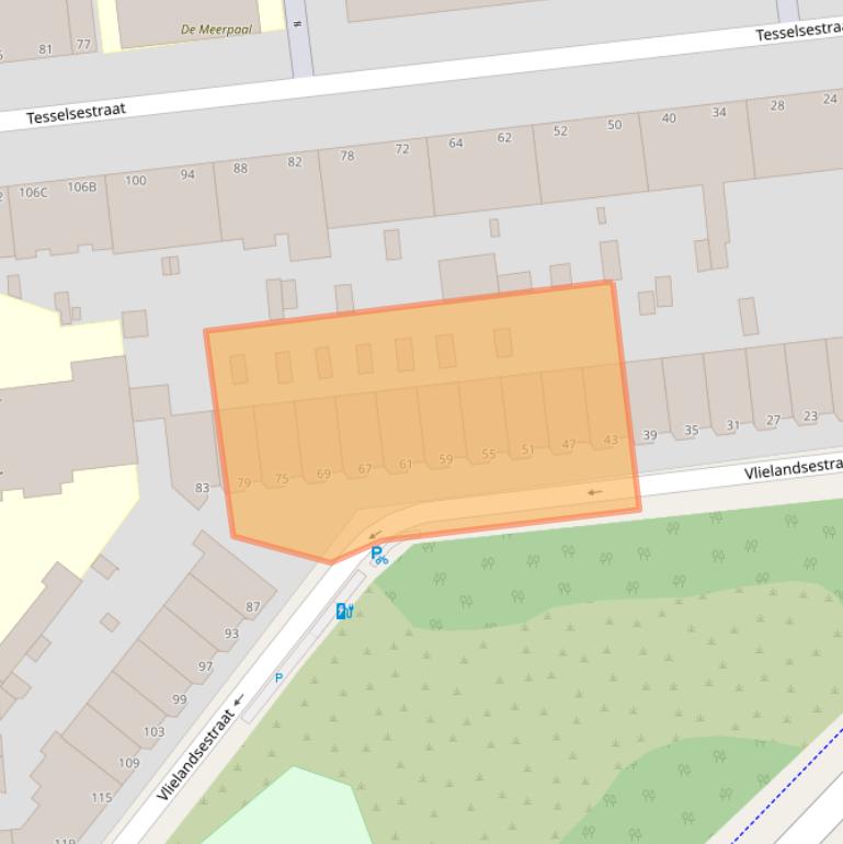 Kaart van postcodegebied 2583JD.