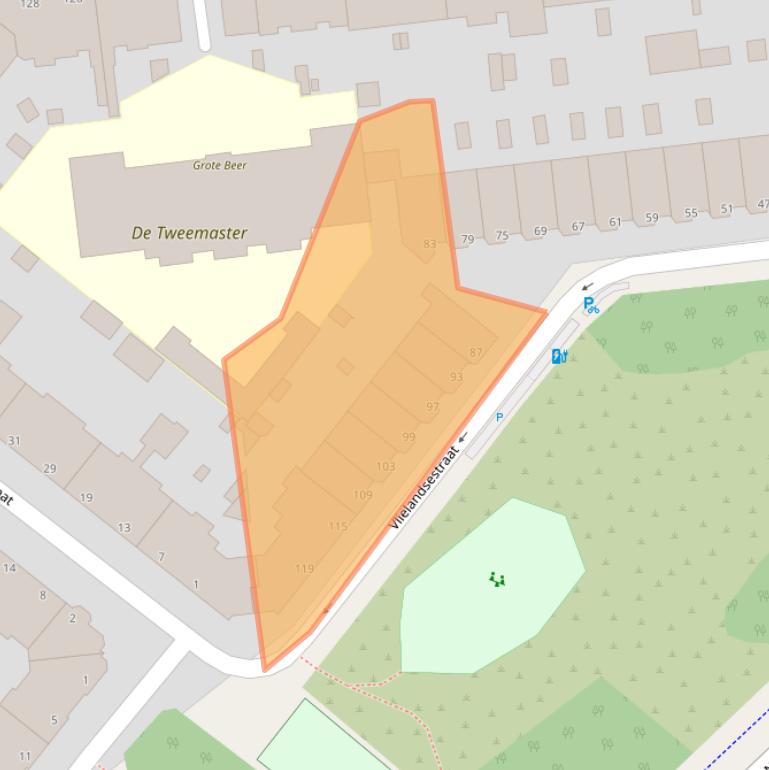 Kaart van postcodegebied 2583JE.