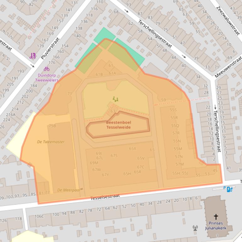 Kaart van postcodegebied 2583JH.