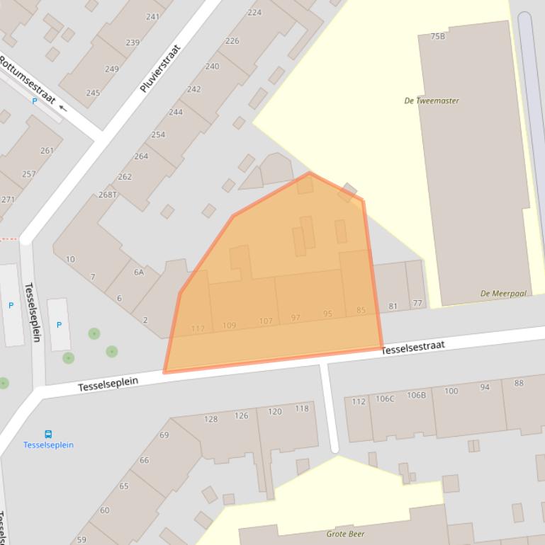 Kaart van postcodegebied 2583JJ.