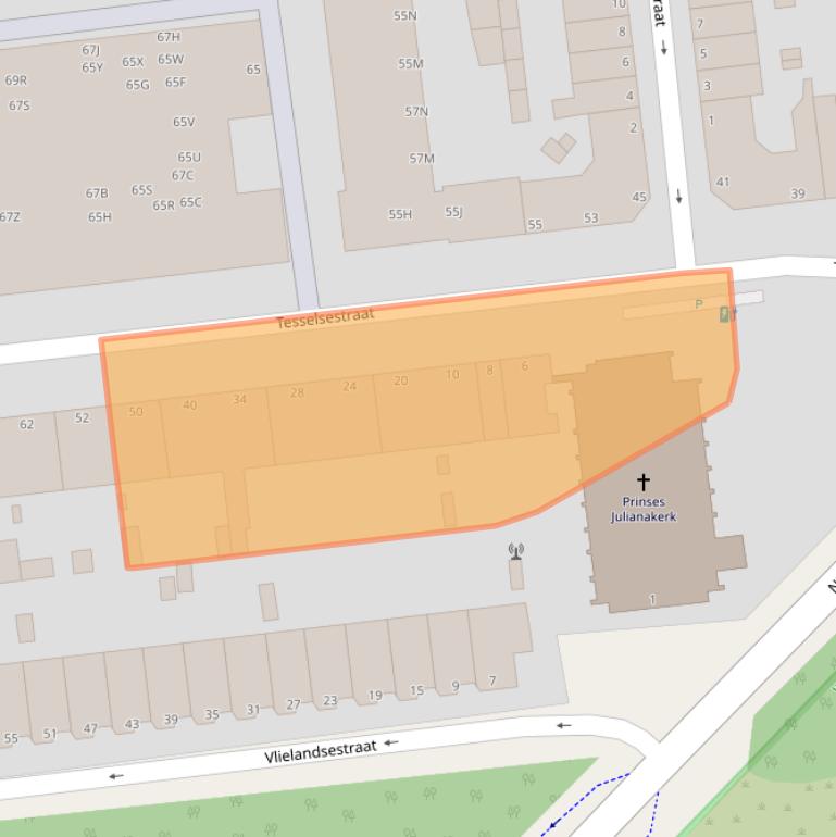 Kaart van postcodegebied 2583JK.