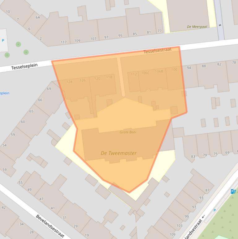 Kaart van postcodegebied 2583JM.