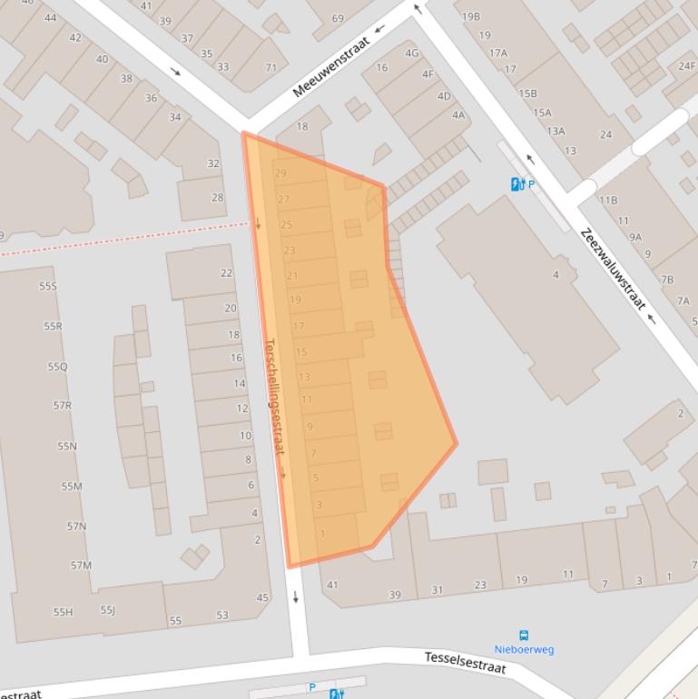 Kaart van postcodegebied 2583JN.