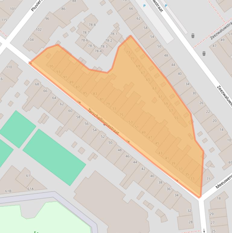 Kaart van postcodegebied 2583JP.