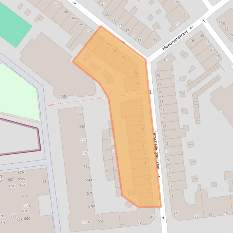 Kaart van postcodegebied 2583JR.