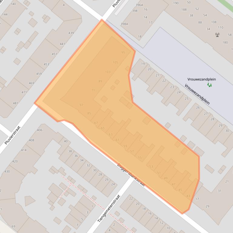 Kaart van postcodegebied 2583MR.