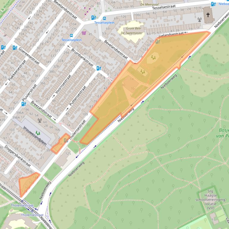 Kaart van postcodegebied 2583NT.