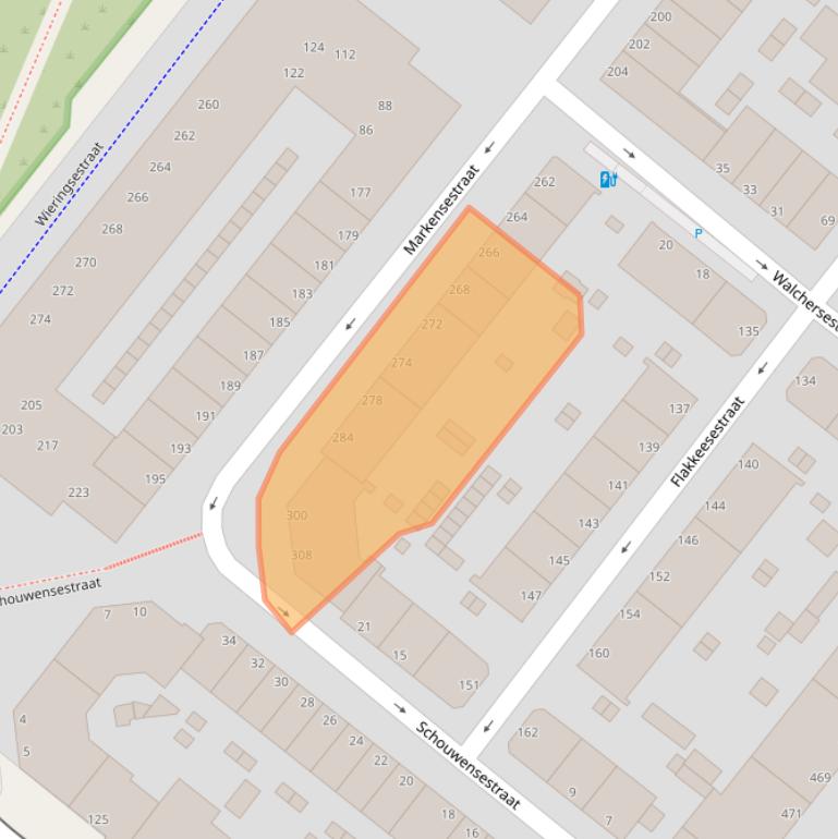 Kaart van postcodegebied 2583RA.