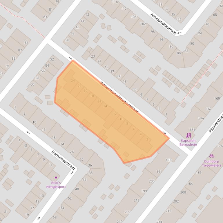 Kaart van postcodegebied 2583RC.