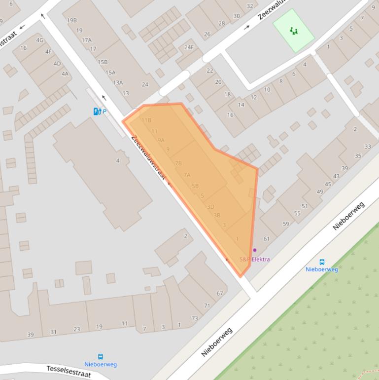 Kaart van postcodegebied 2583RD.