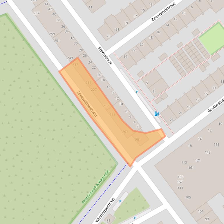 Kaart van postcodegebied 2583RN.