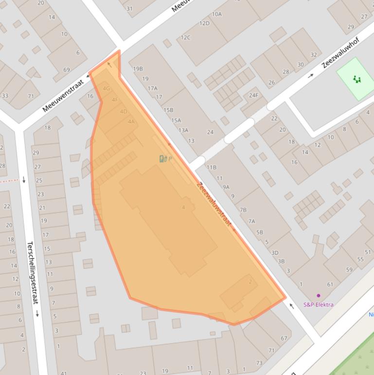 Kaart van postcodegebied 2583RS.