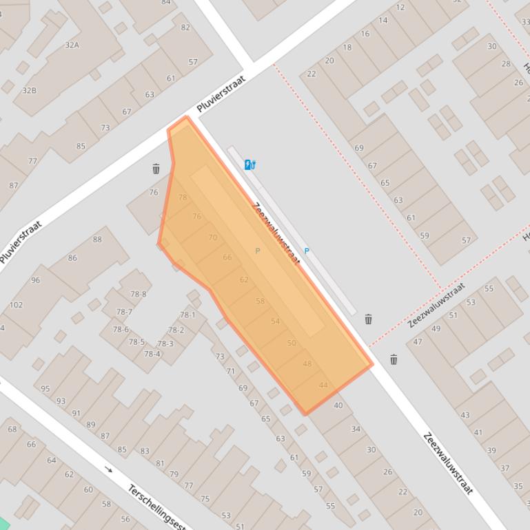 Kaart van postcodegebied 2583RV.