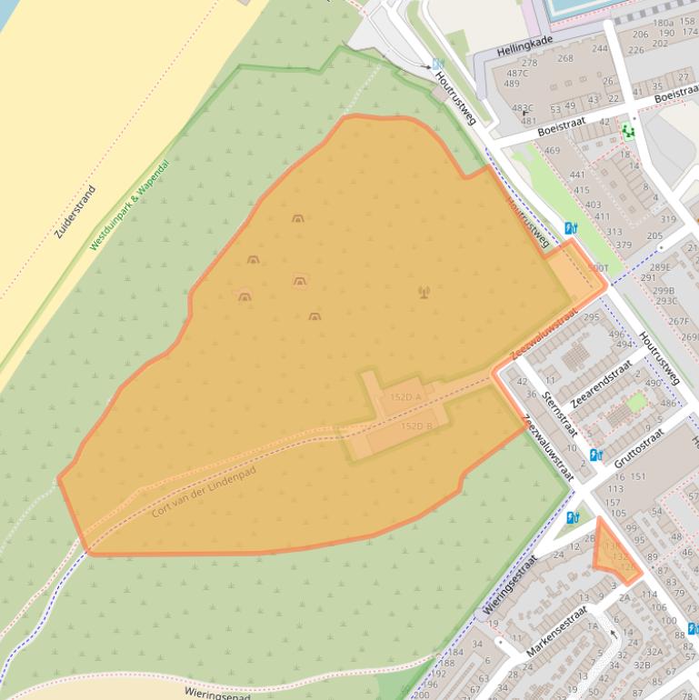 Kaart van postcodegebied 2583RX.