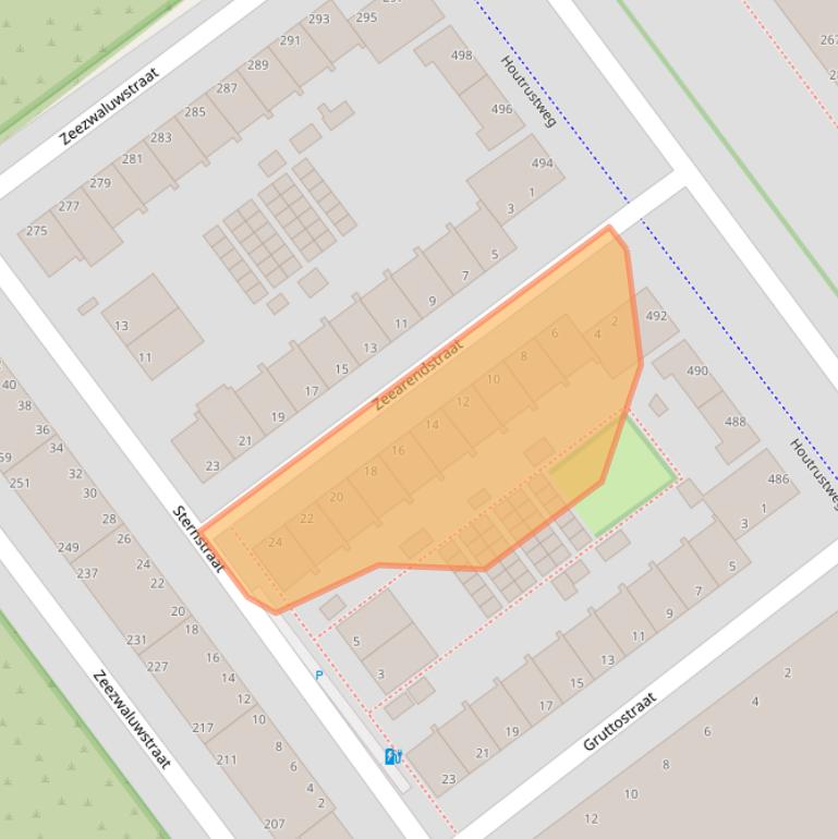 Kaart van postcodegebied 2583SC.