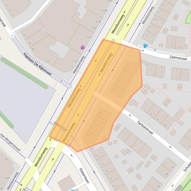 Kaart van postcodegebied 2583TK.