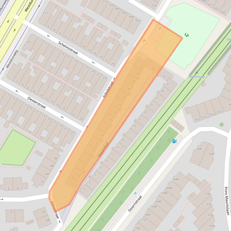 Kaart van postcodegebied 2583TS.