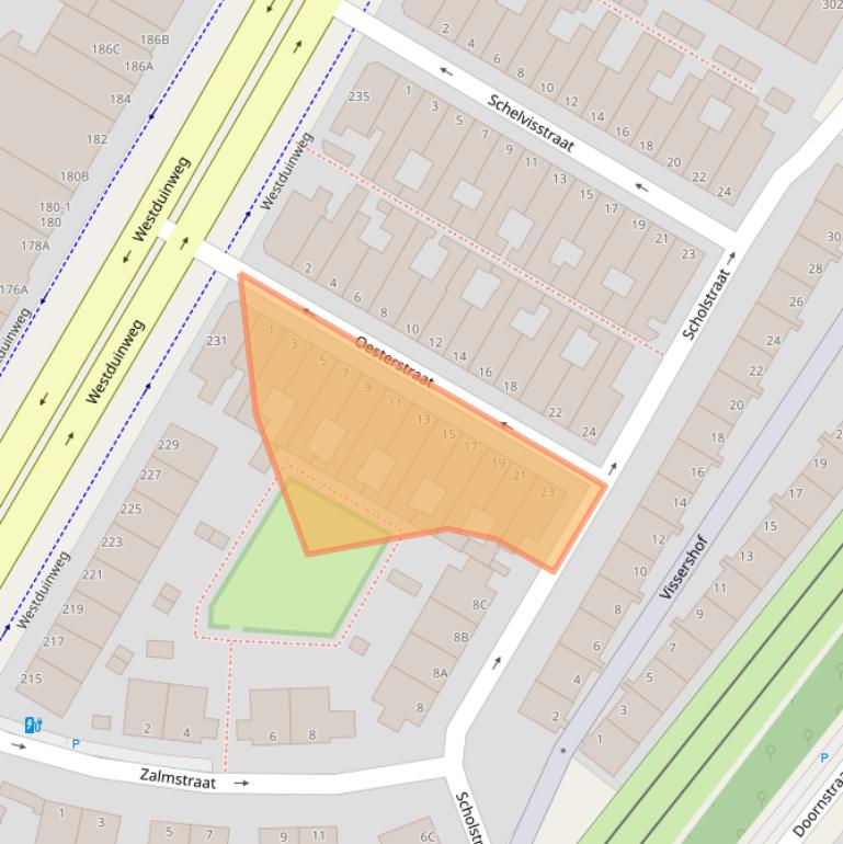 Kaart van postcodegebied 2583TT.