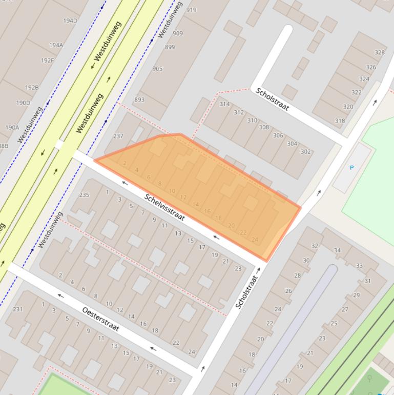 Kaart van postcodegebied 2583TX.