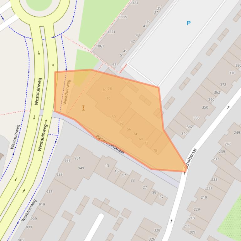 Kaart van postcodegebied 2583VZ.