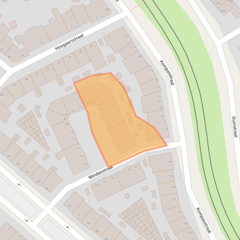 Kaart van postcodegebied 2583WX.