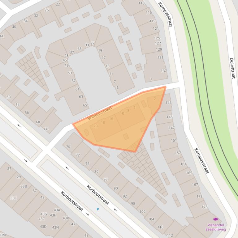 Kaart van postcodegebied 2583XA.