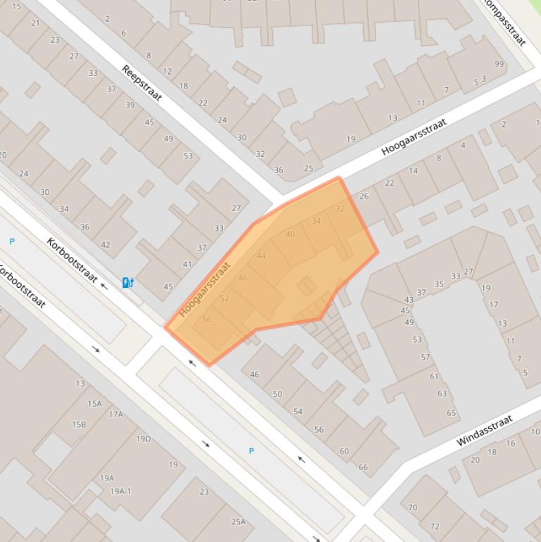 Kaart van postcodegebied 2583XD.