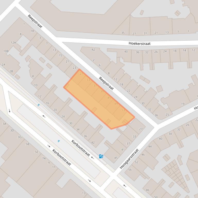 Kaart van postcodegebied 2583XG.