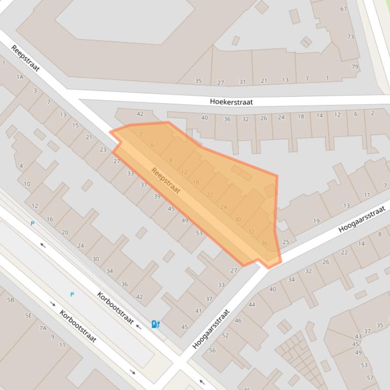 Kaart van postcodegebied 2583XH.