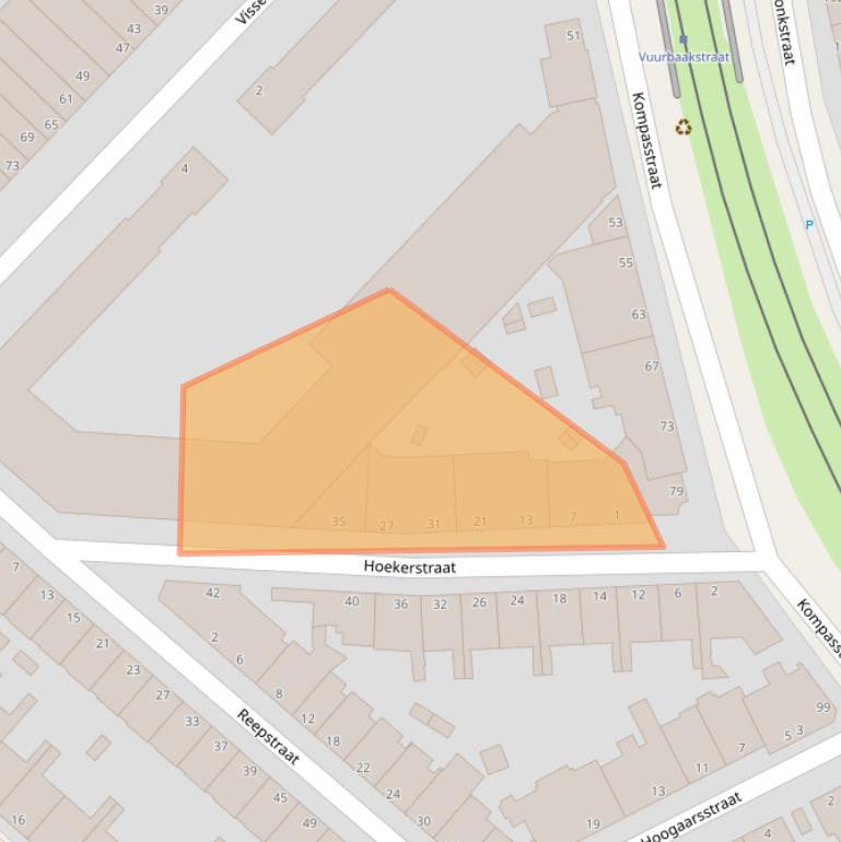 Kaart van postcodegebied 2583XJ.