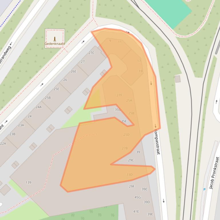 Kaart van postcodegebied 2583XV.