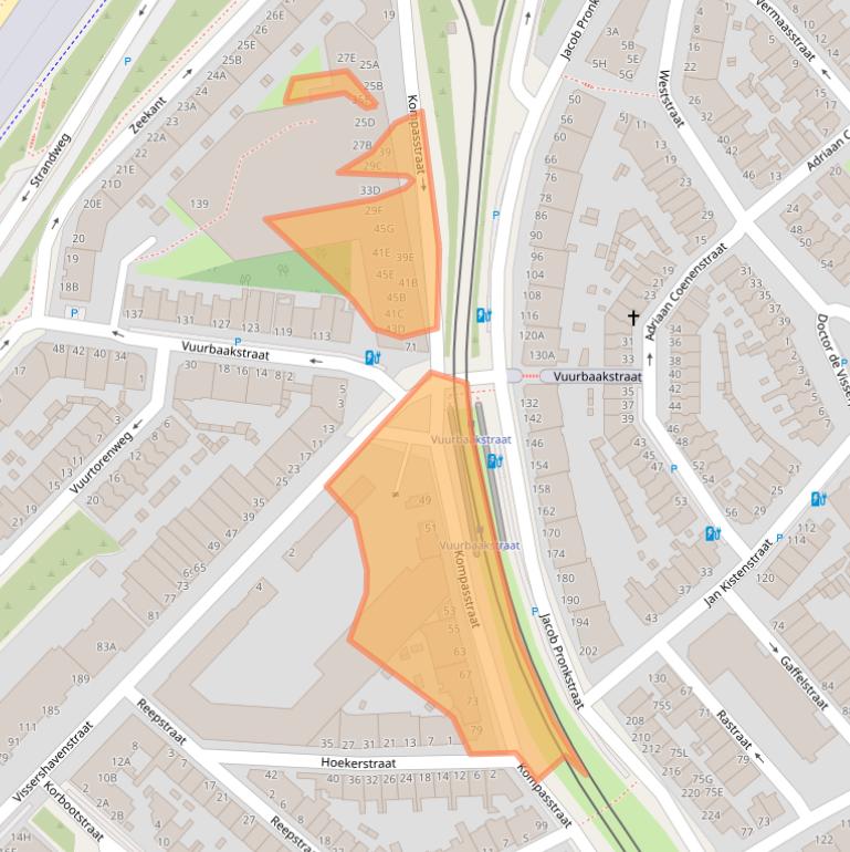 Kaart van postcodegebied 2583XW.