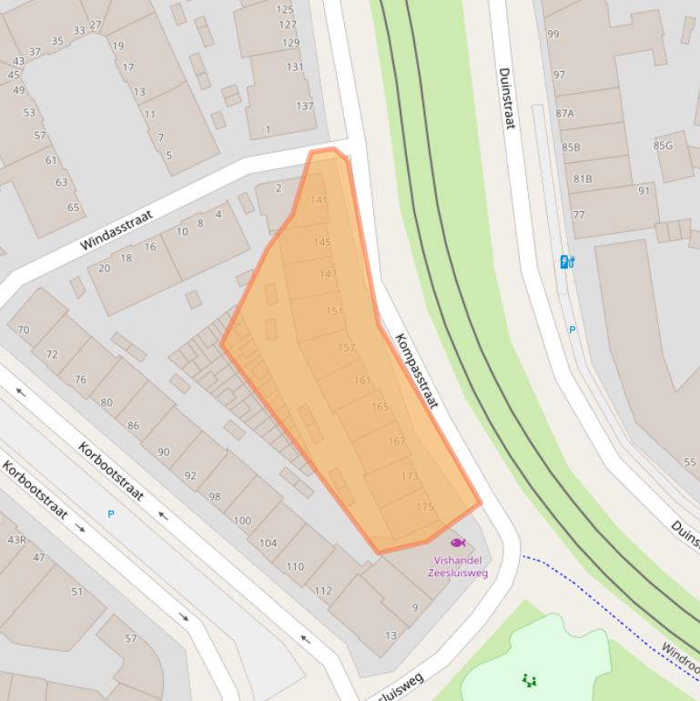 Kaart van postcodegebied 2583XZ.