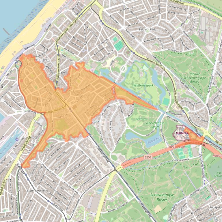 Kaart van postcodegebied 2584.