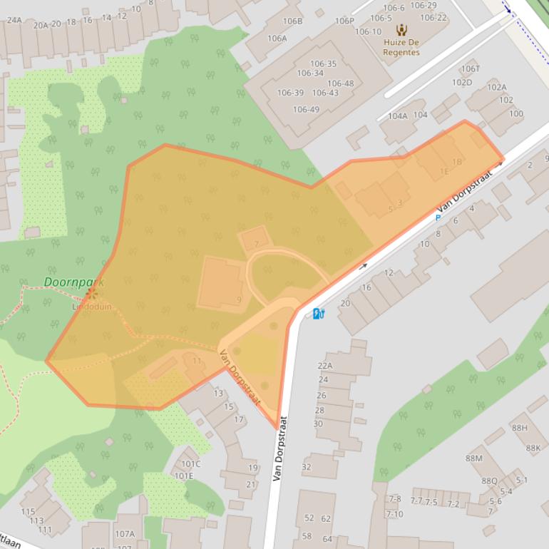 Kaart van postcodegebied 2584AG.