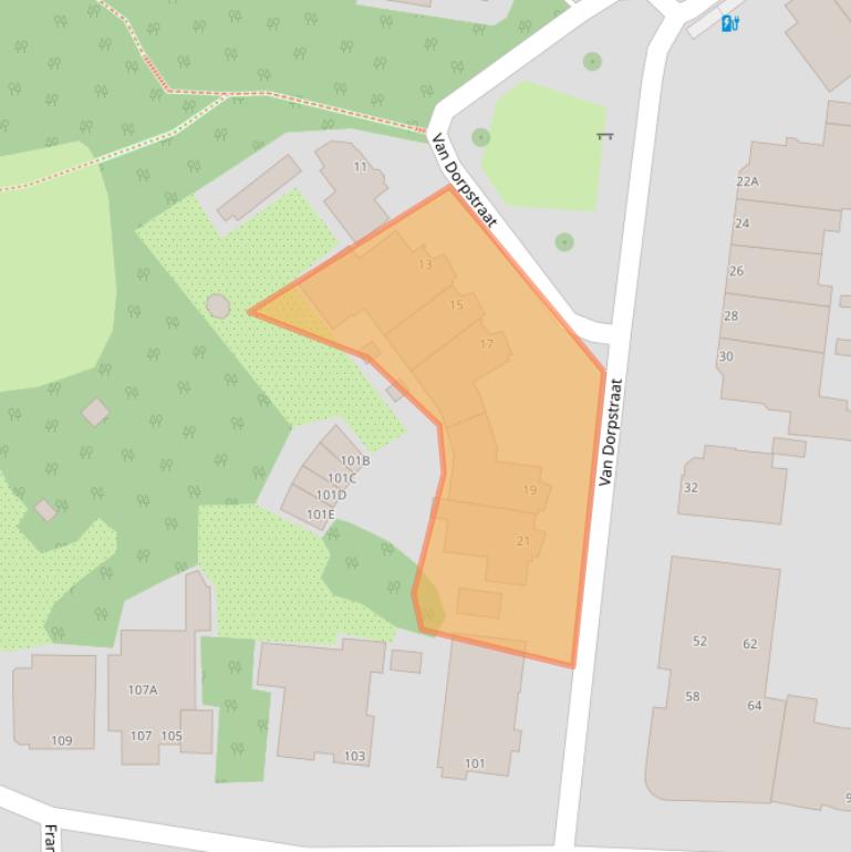 Kaart van postcodegebied 2584AH.