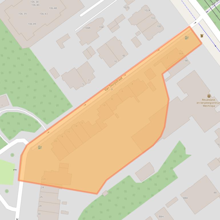 Kaart van postcodegebied 2584AJ.